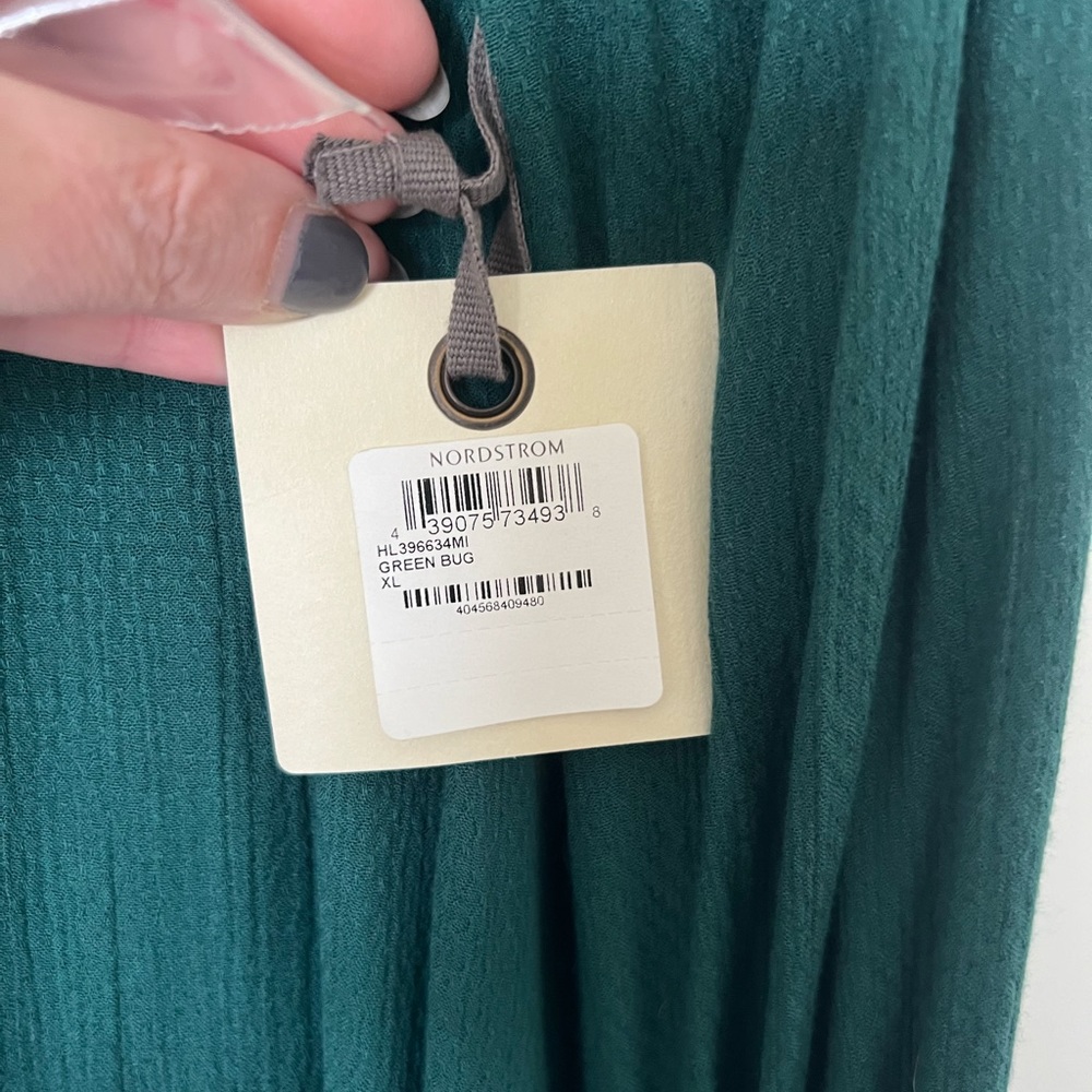 Green Long Sleeve Hinge Flowy Shirt XL - Picture 2 of 5